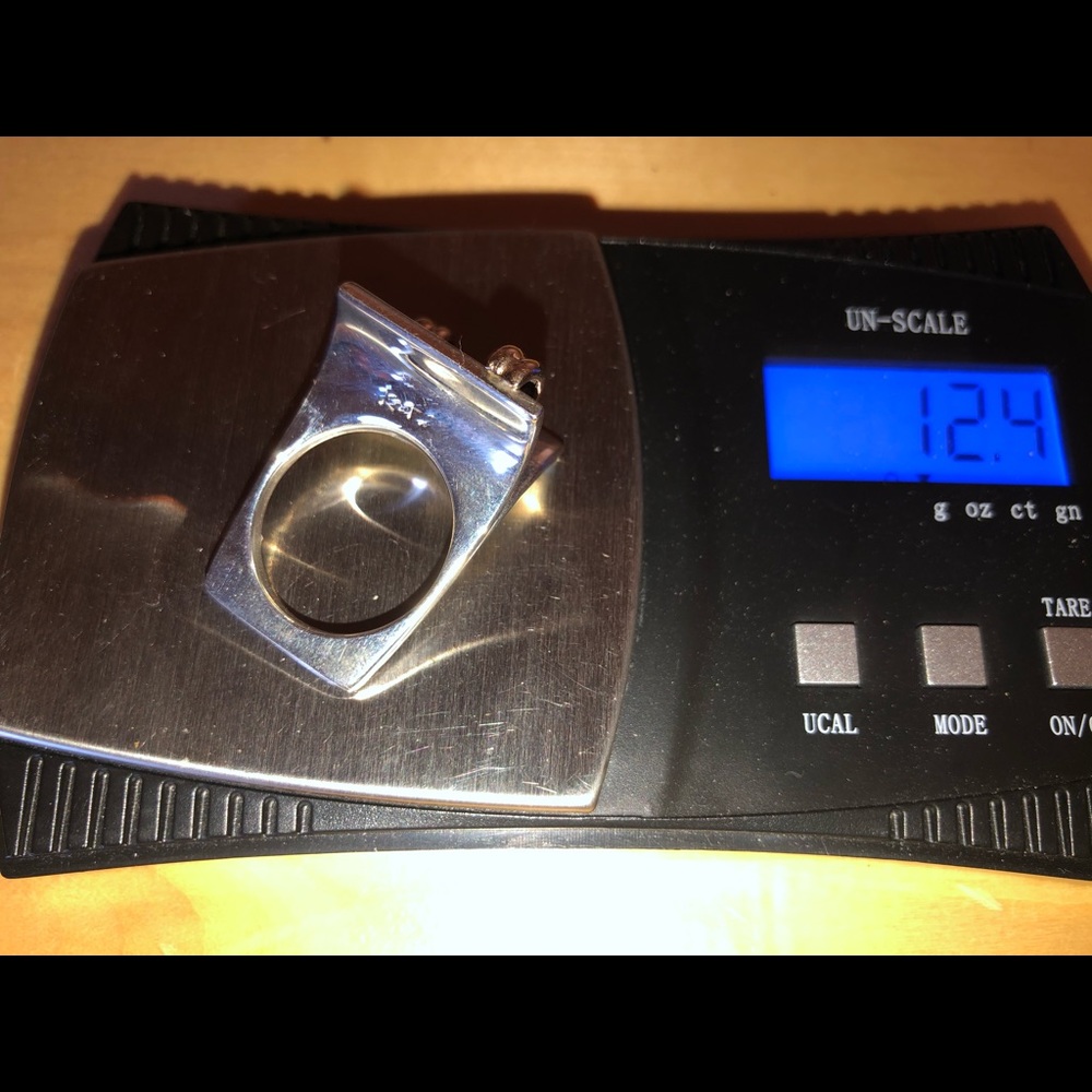 14kt solid Y Gold Sterling Silver Modern Ring - Picture 3 of 16